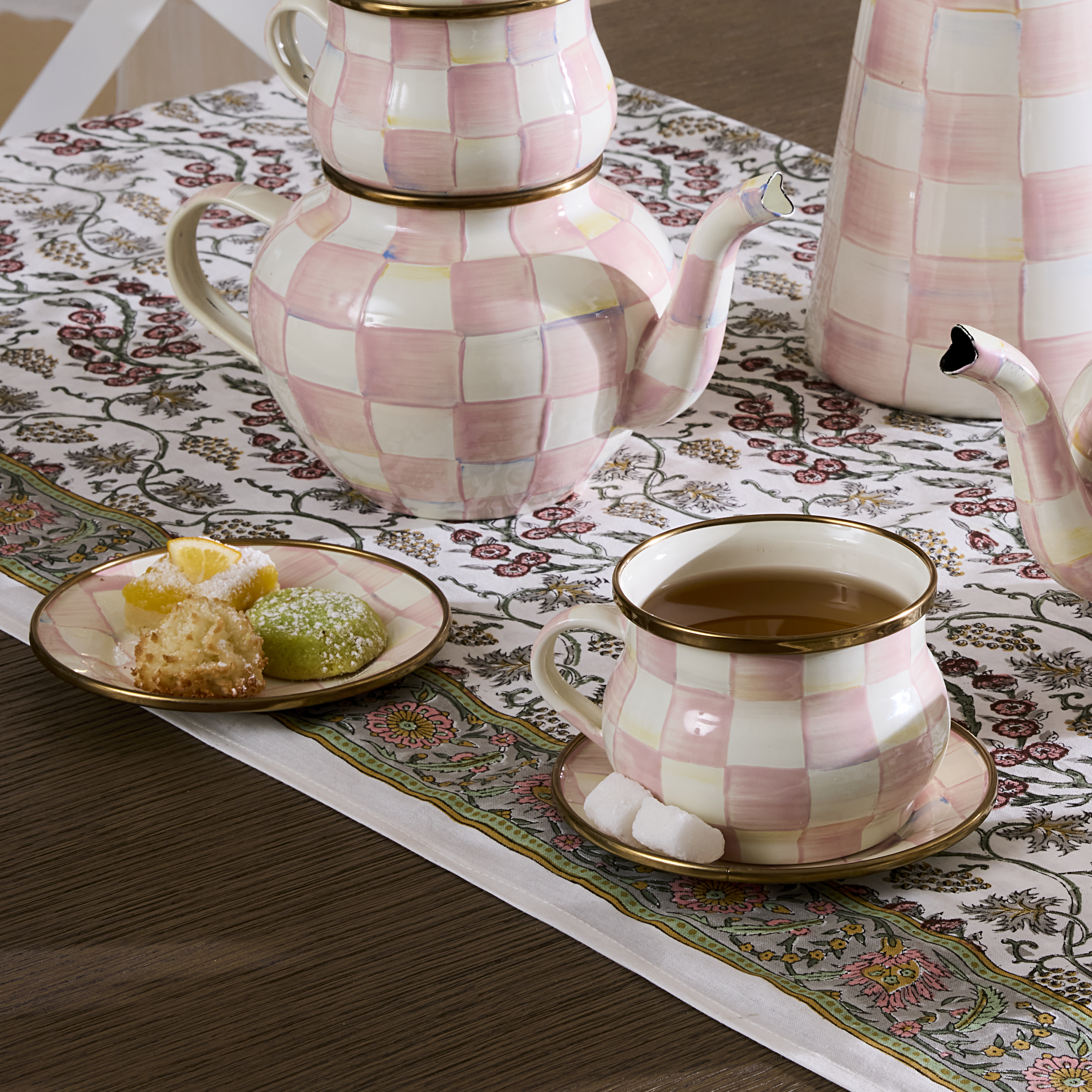 【新品未使用】rosy Monster tea party check tops MacKenzie-Childs | Rosy Check Saucer