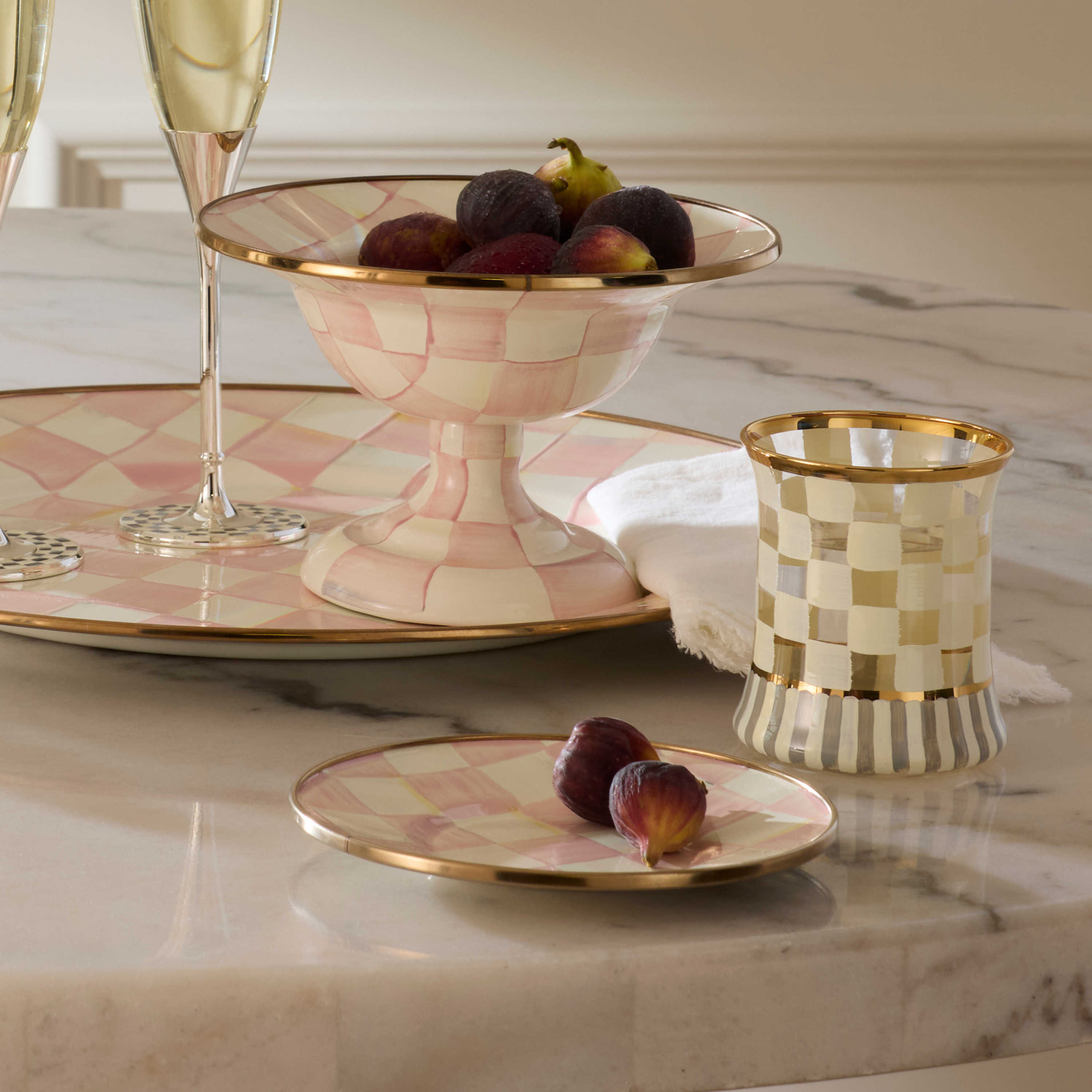 MacKenzie-Childs | Rosy Check Saucer
