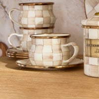 Mocha Check Saucer