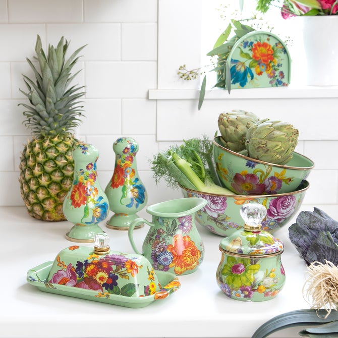 Flower Market Lidded Sugar Bowl - Green image number 1