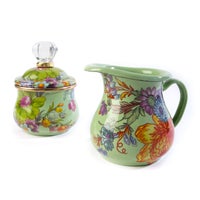 Flower Market Lidded Sugar Bowl - Green