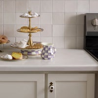 Violet Check Creamer