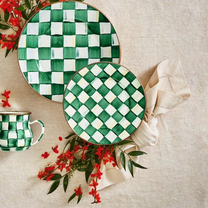 Emerald Check Salad Plate image number 3