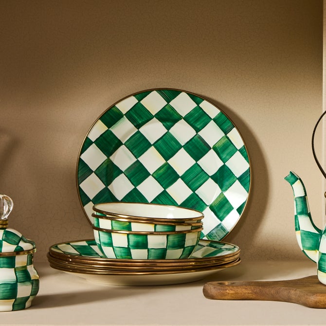 Emerald Check Salad Plate image number 5