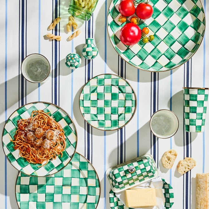Emerald Check Salad Plate image number 6