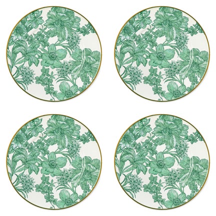 Emerald English Garden Salad Plates, Set of 4