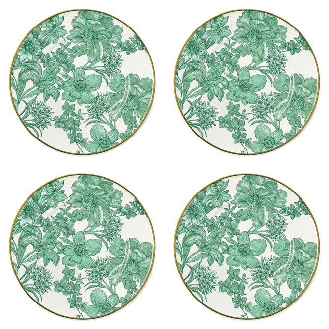 Emerald English Garden Salad Plates, Set of 4 image number 0