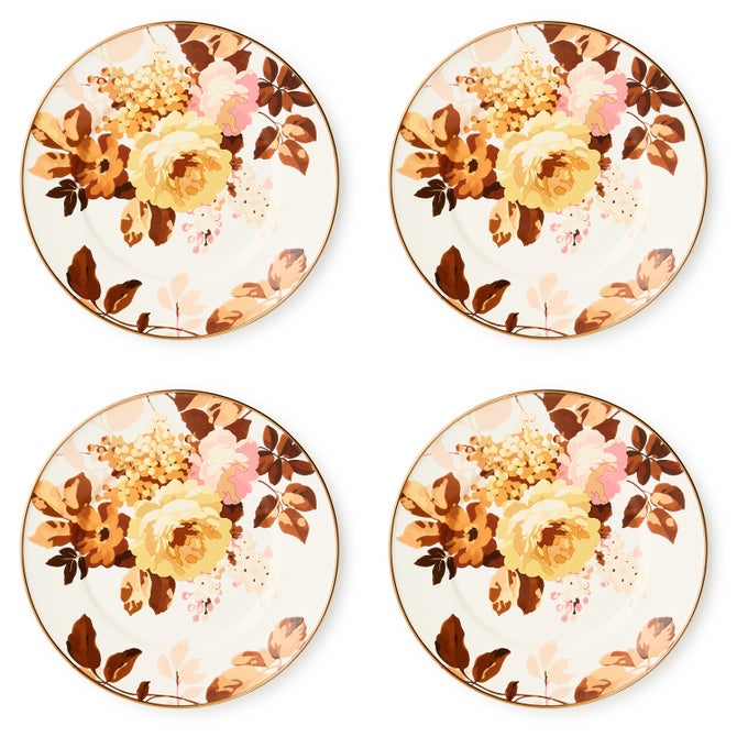 Wild Rose White Salad Plates, Set of 4 image number 0