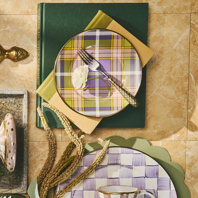 Tartan Violet Salad/Dessert Plate image number 1