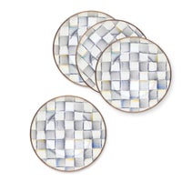 Sterling Check Salad Plates, Set of 4
