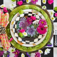 Black Flower Market Salad/Dessert Plate