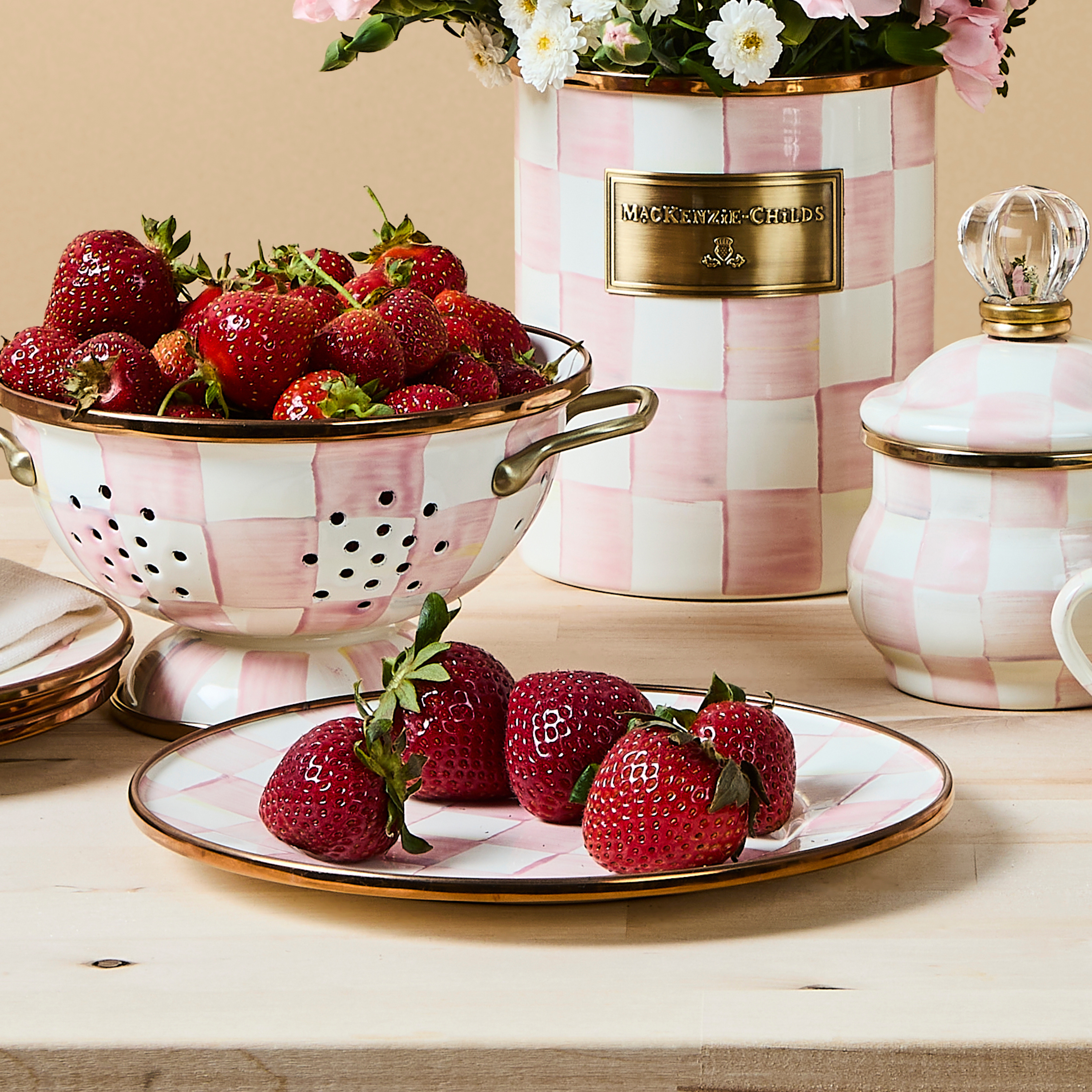 MacKenzie-Childs | Rosy Check Salad/Dessert Plate