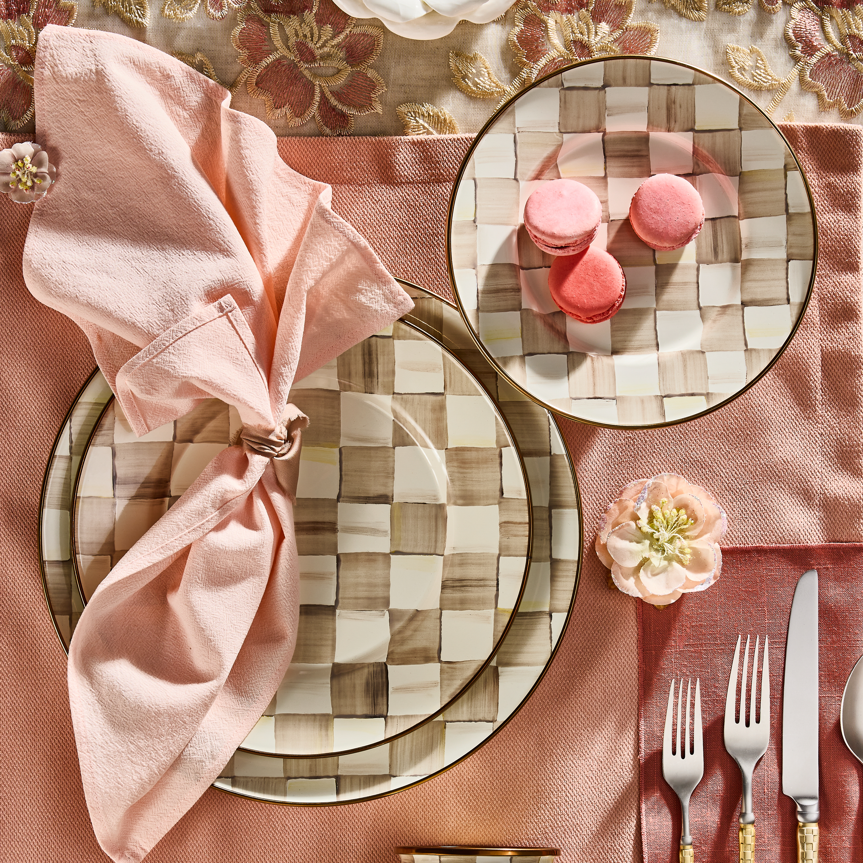 MacKenzie-Childs | Mocha Check Salad Plate