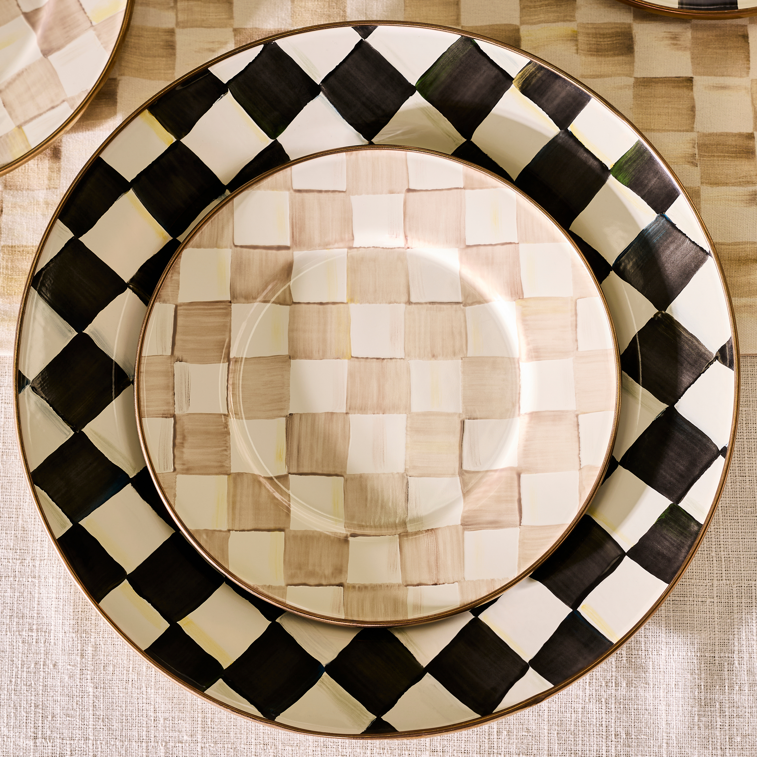 MacKenzie-Childs | Mocha Check Salad Plate