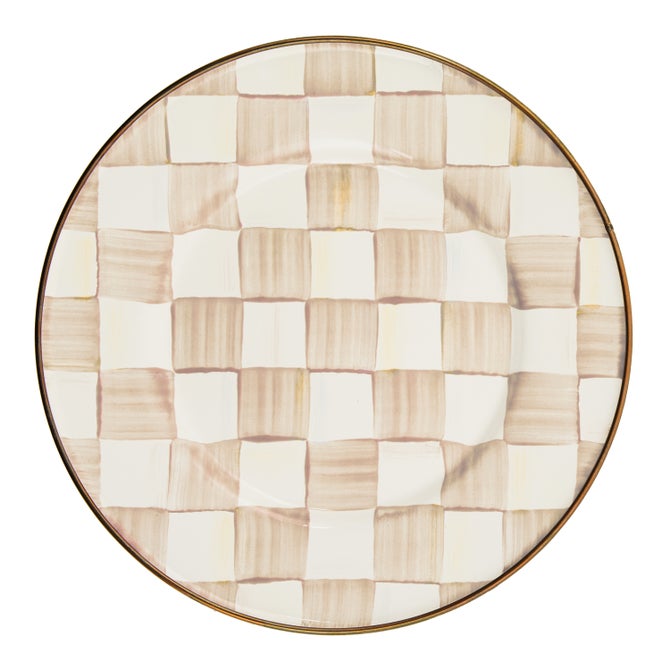 Mocha Check Salad Plate image number 0