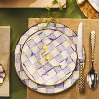 Violet Check Salad/Dessert Plate