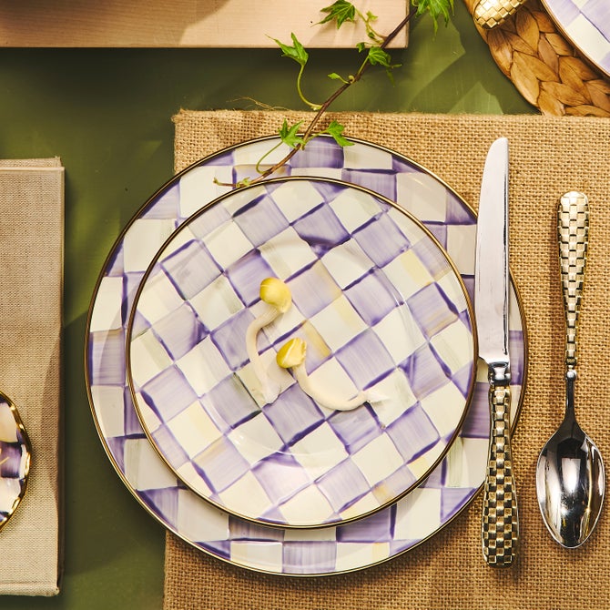 Violet Check Salad/Dessert Plate image number 4