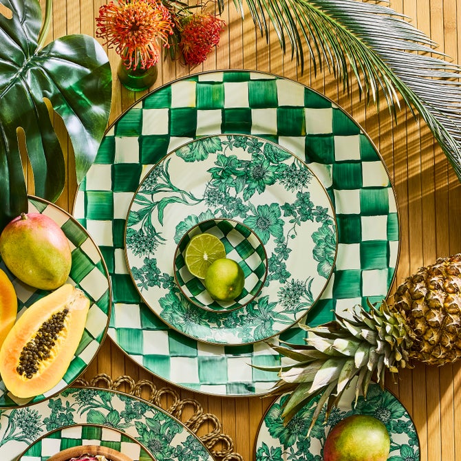 Emerald Check Serving Platter image number 1