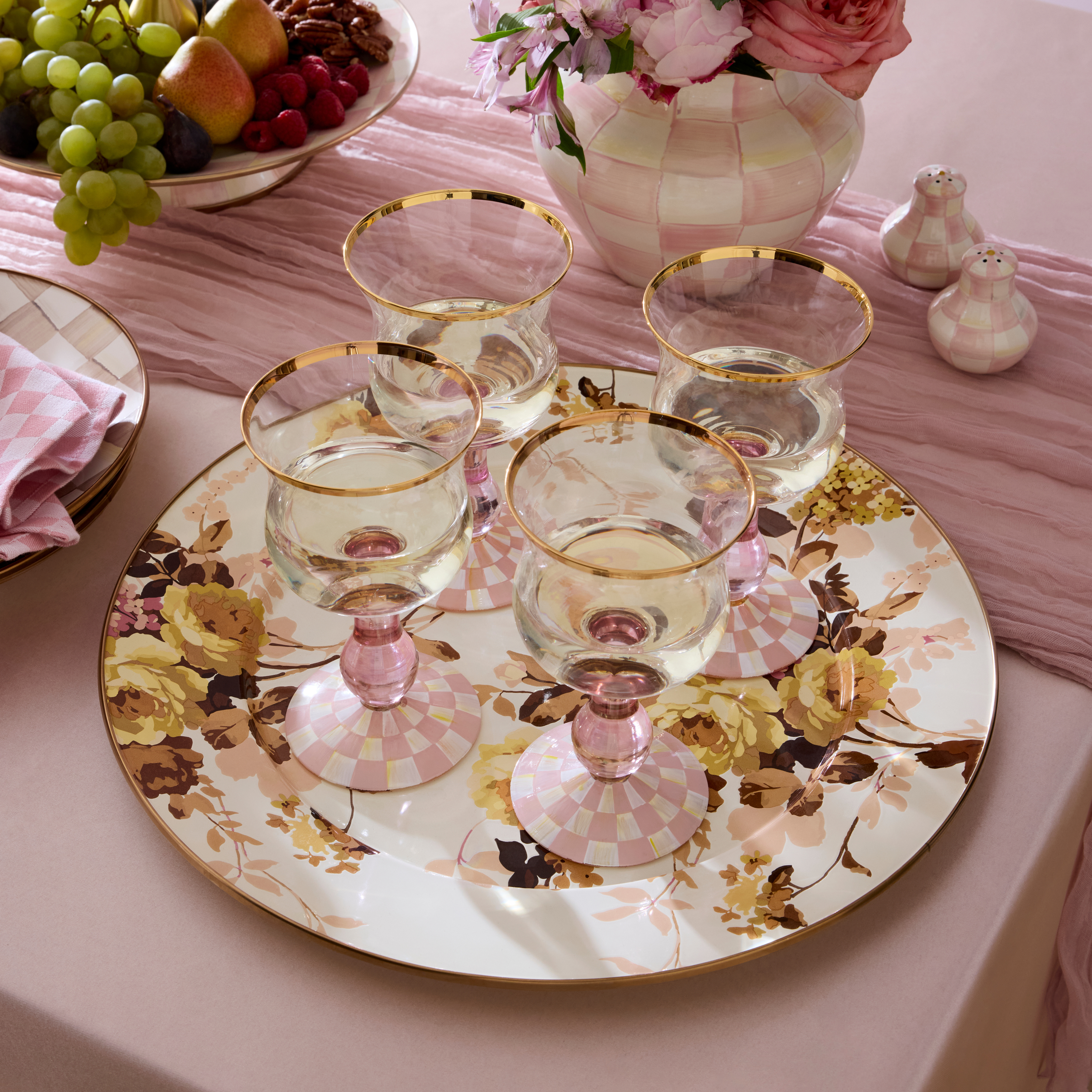 MacKenzie-Childs | Wild Rose White Serving Platter
