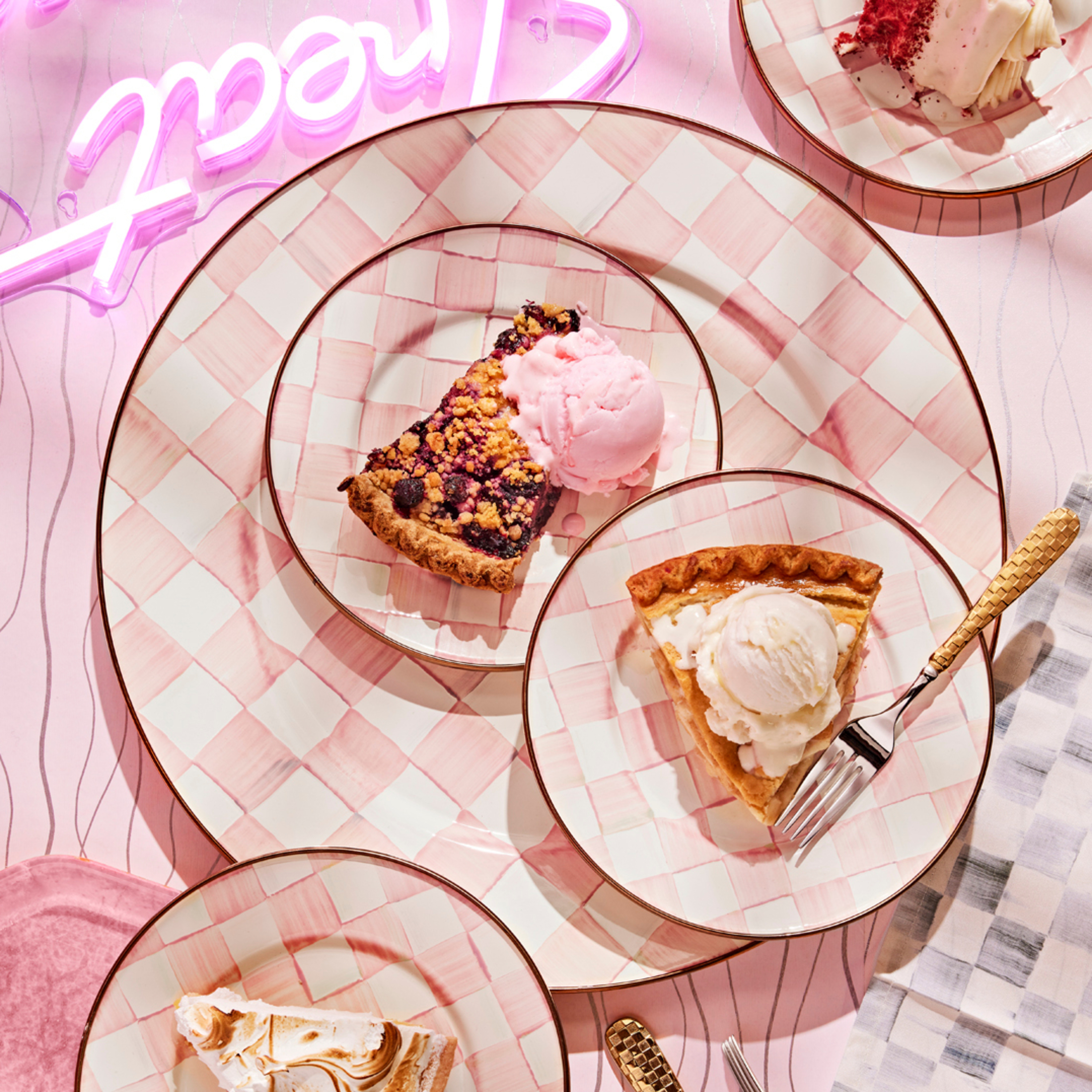 MacKenzie-Childs | Rosy Check Serving Platter