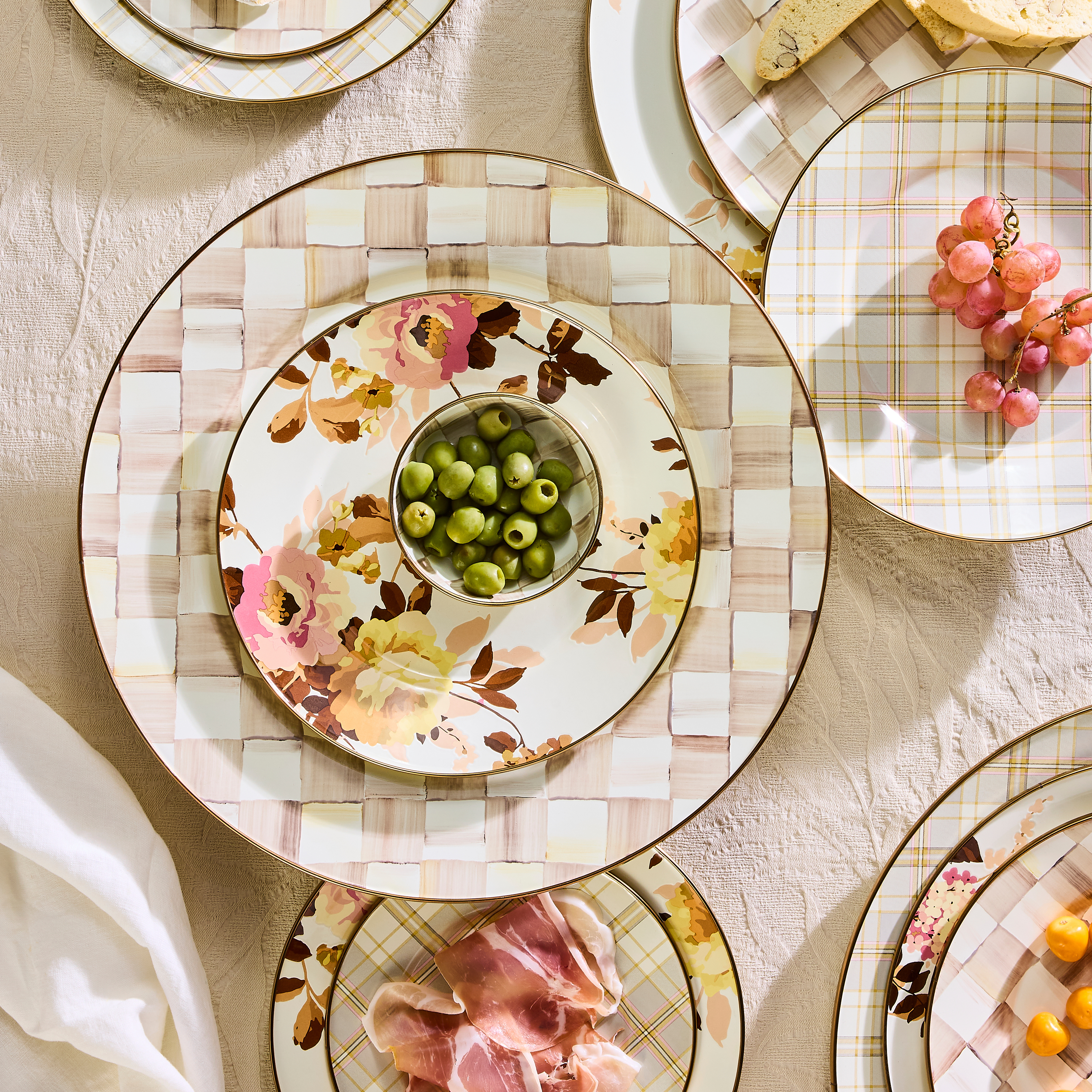 MacKenzie-Childs | Mocha Check Serving Platter