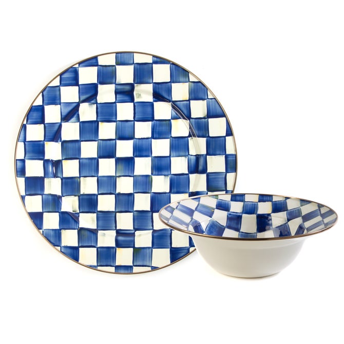 Royal Check Serving Platter & Bowl Set image number 0