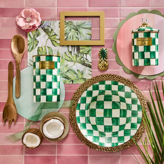 Emerald Check Salad Serving Set image number 2