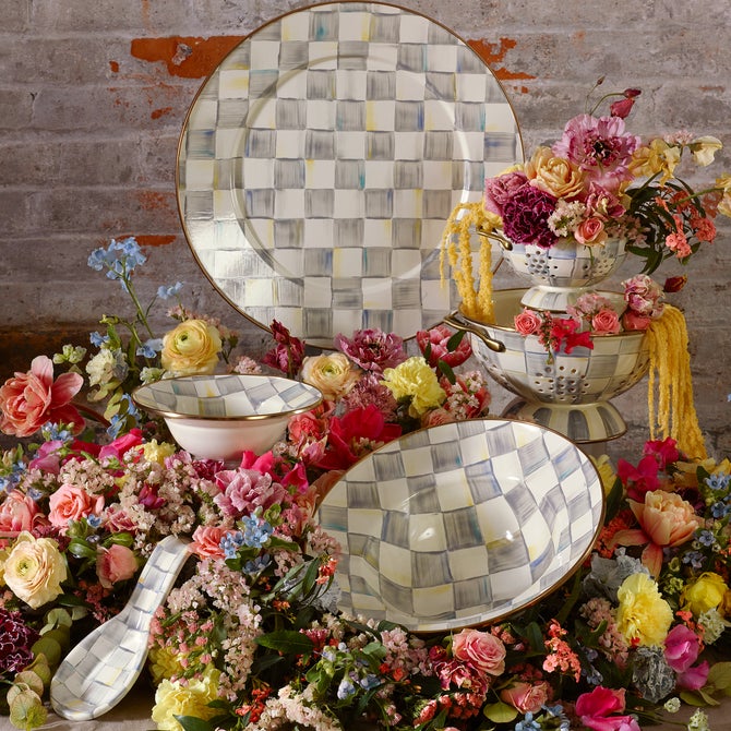 Sterling Check Serving Bowl image number 1