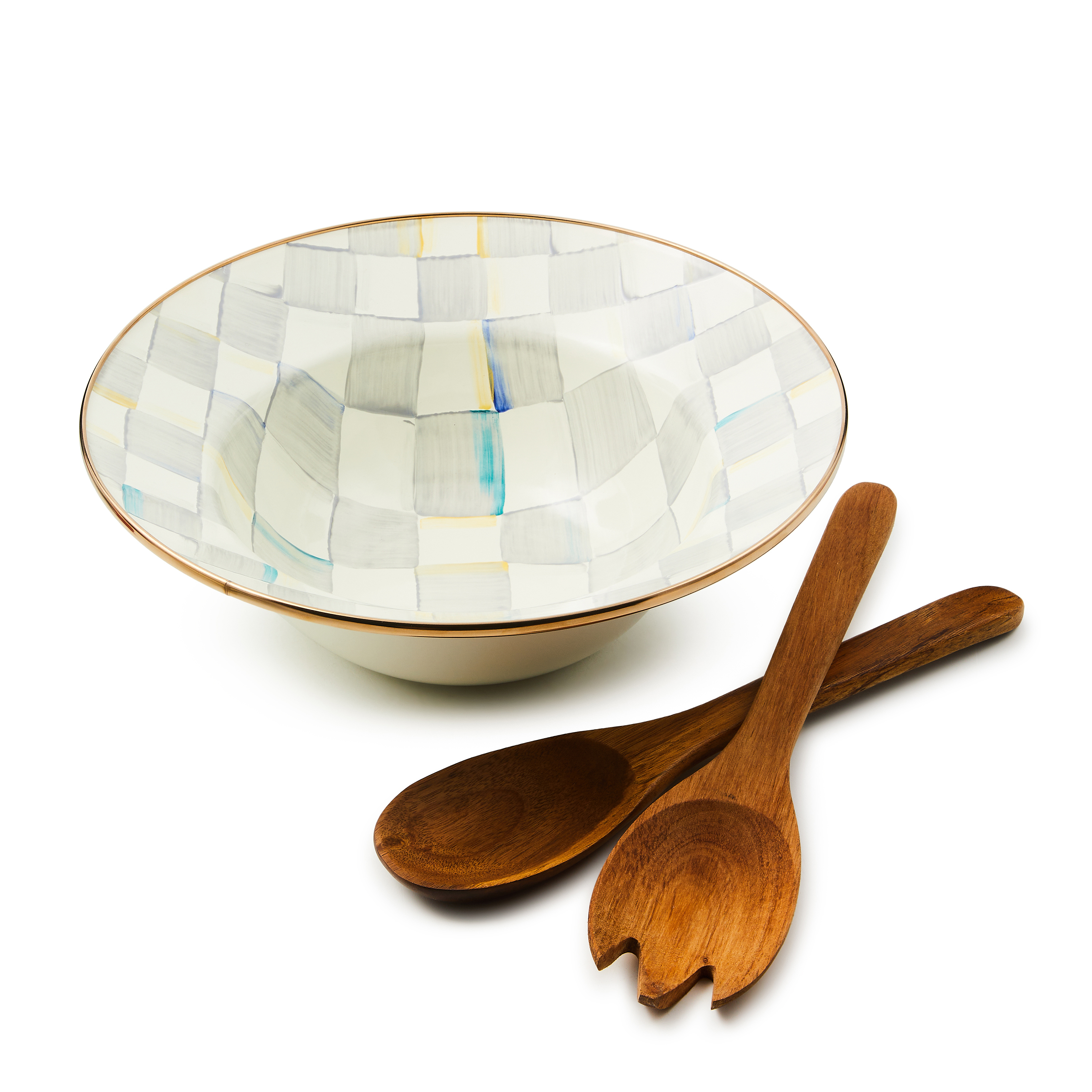 MacKenzie-Childs Sterling Check Salad Serving Set - Thumbnail 2