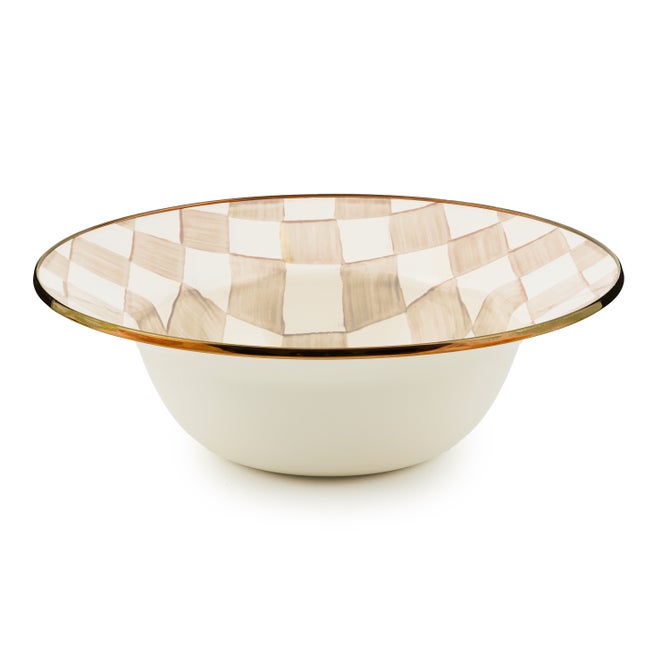 Mocha Check Serving Bowl image number 0