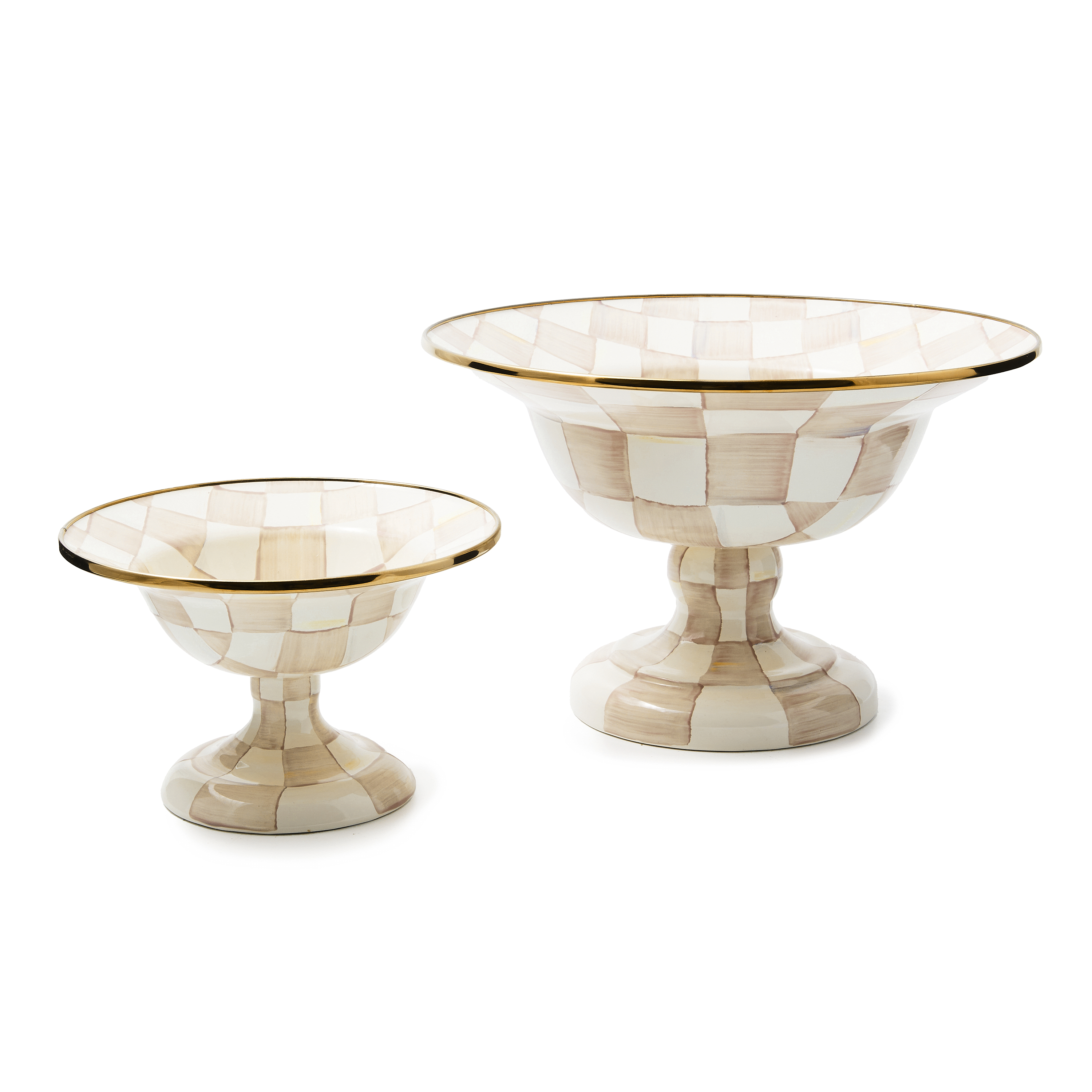 MacKenzie-Childs Mocha Check Compote