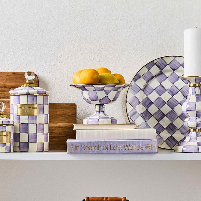 Violet Check Small Compote image number 1