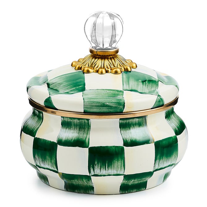 Emerald Check Squashed Pot image number 0