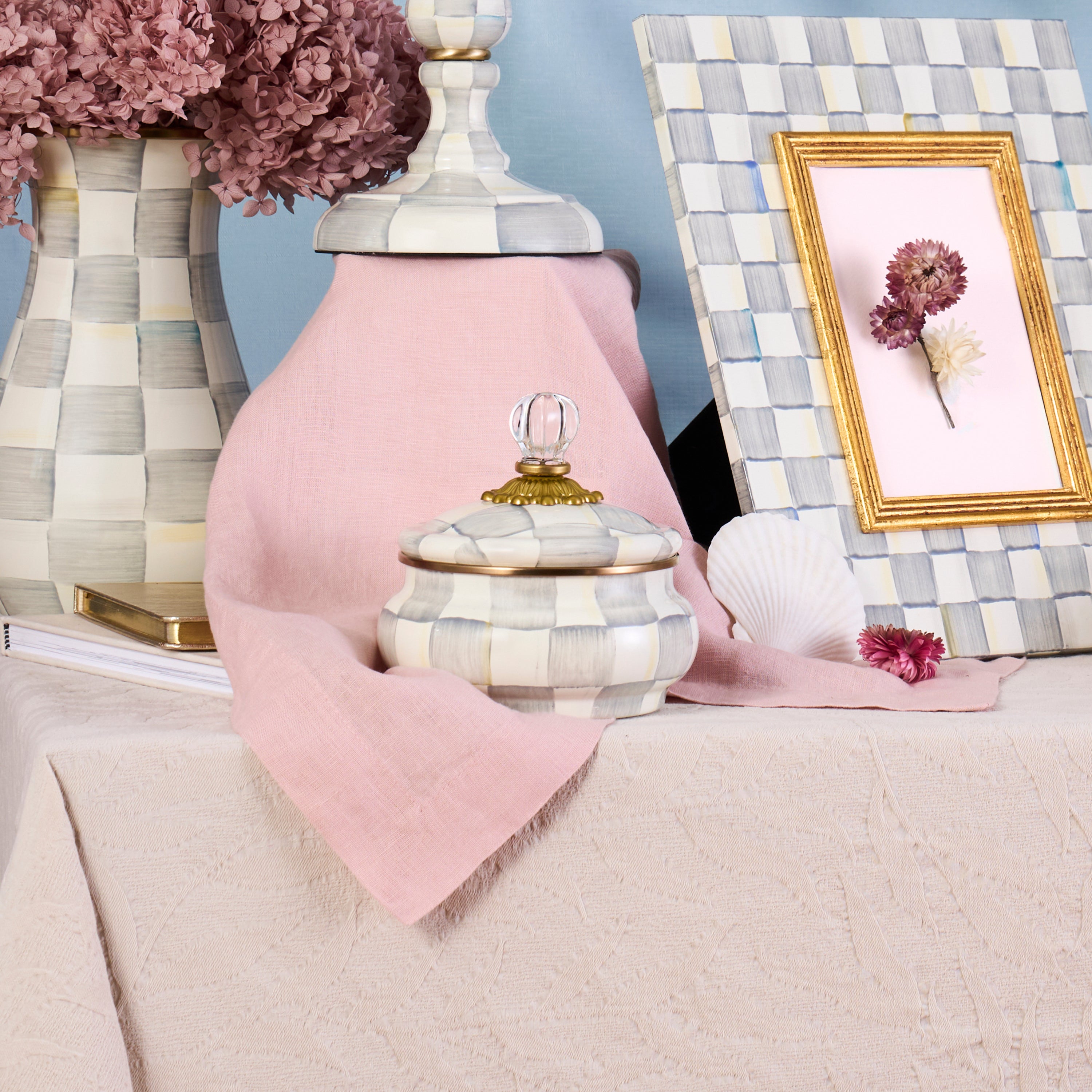 MacKenzie-Childs | Sterling Check Squashed Pot