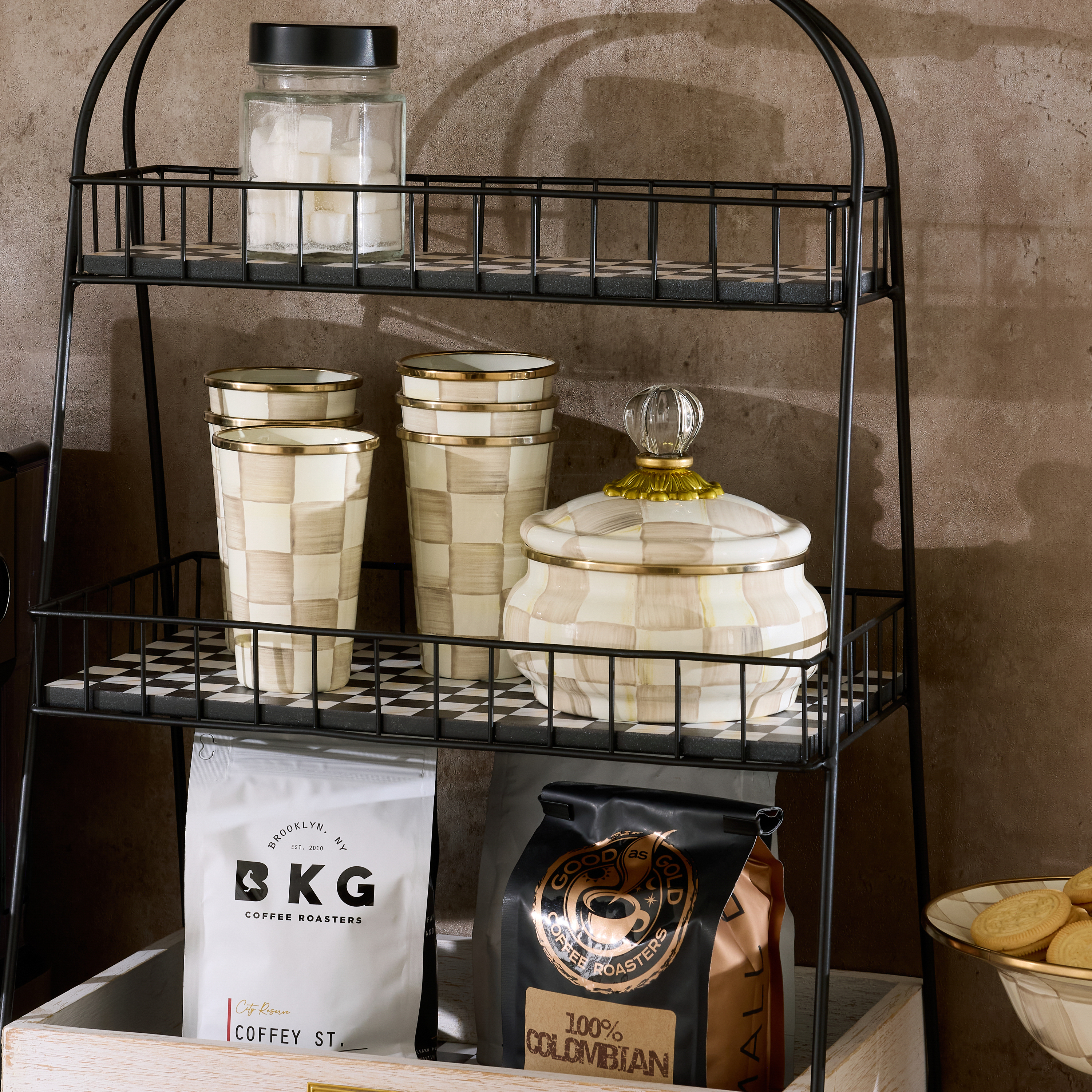 MacKenzie-Childs | Mocha Check Squashed Pot