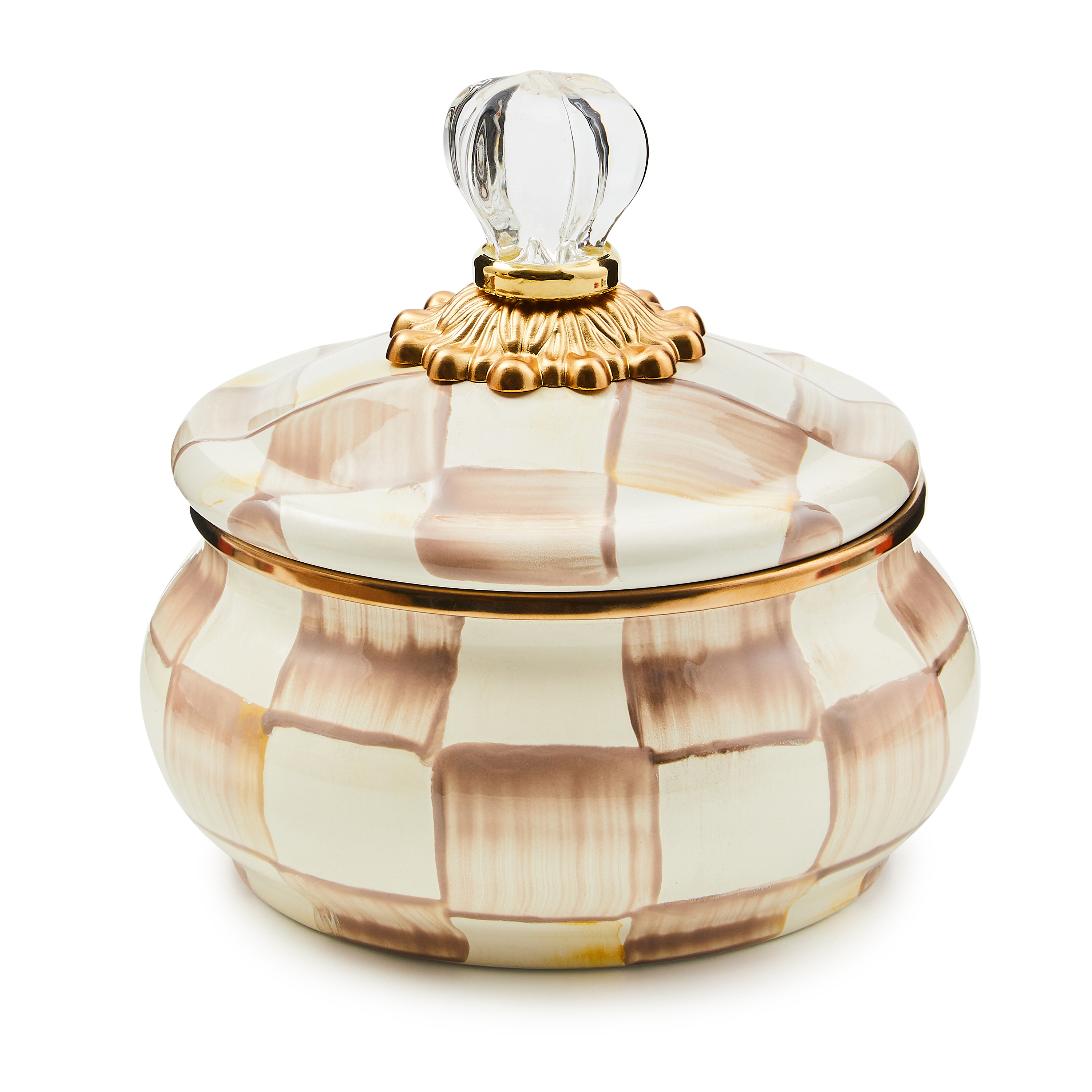 MacKenzie-Childs | Mocha Check Squashed Pot