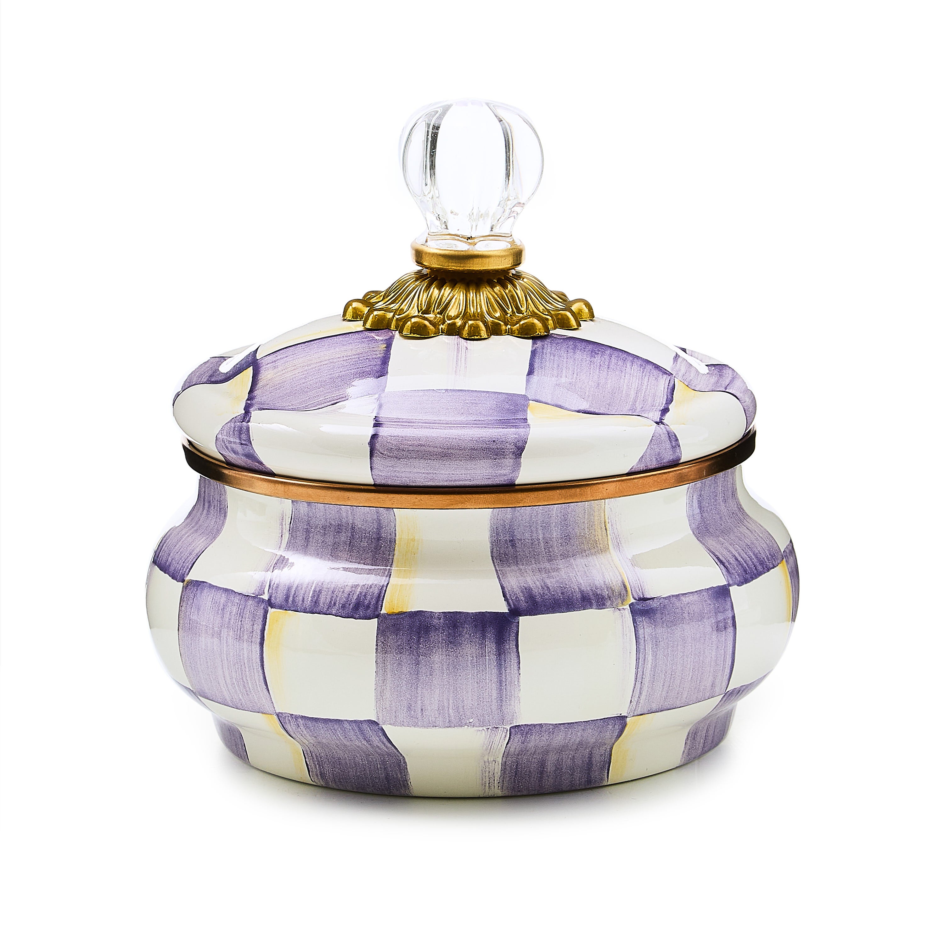 MacKenzie-Childs | Violet Check Squashed Pot