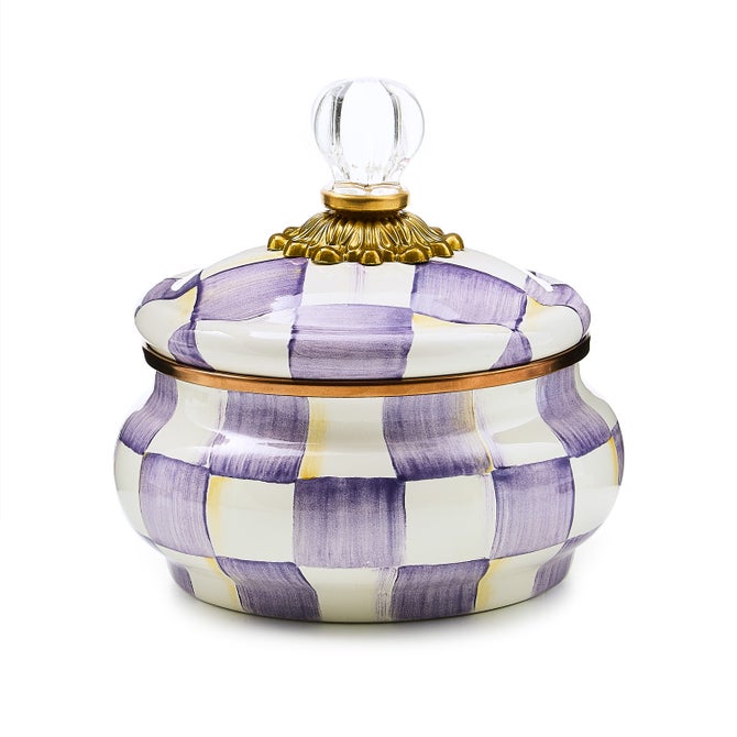 Violet Check Squashed Pot image number 0