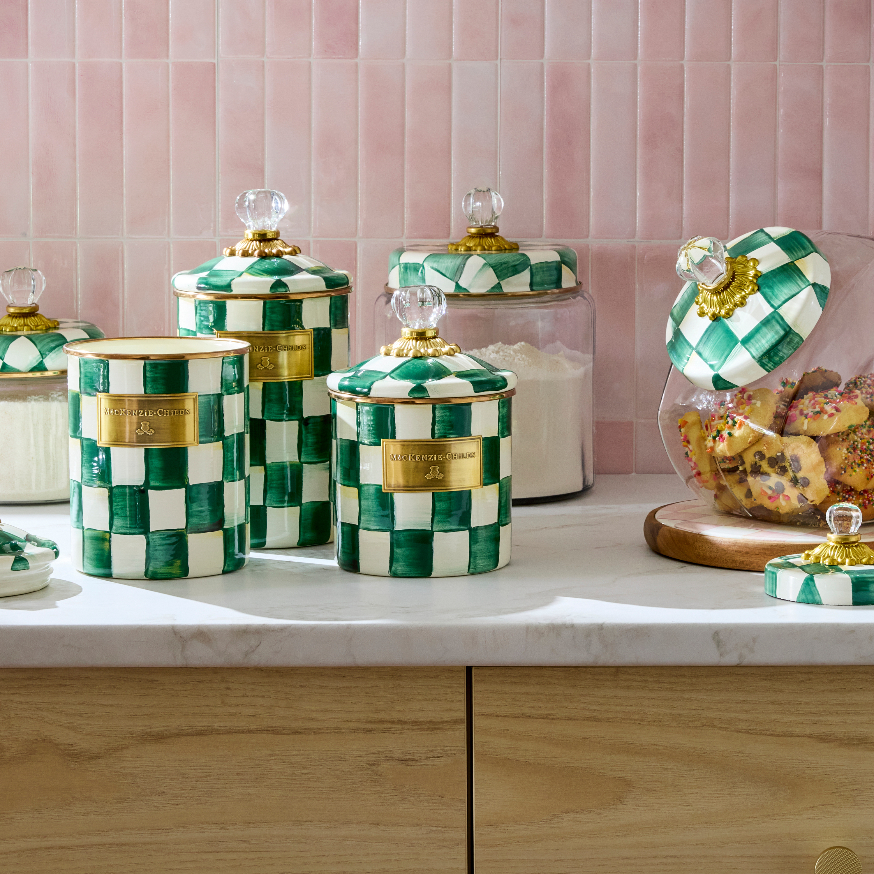MacKenzie-Childs | Emerald Check Small Canister