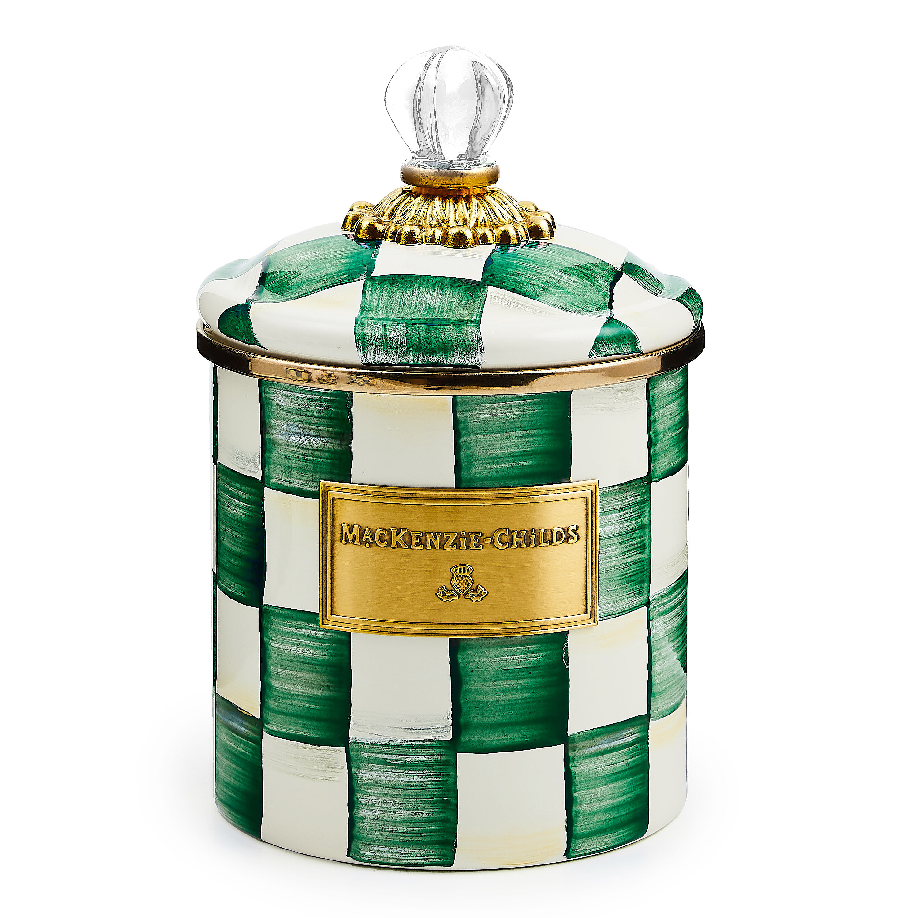 MacKenzie-Childs | Emerald Check Small Canister