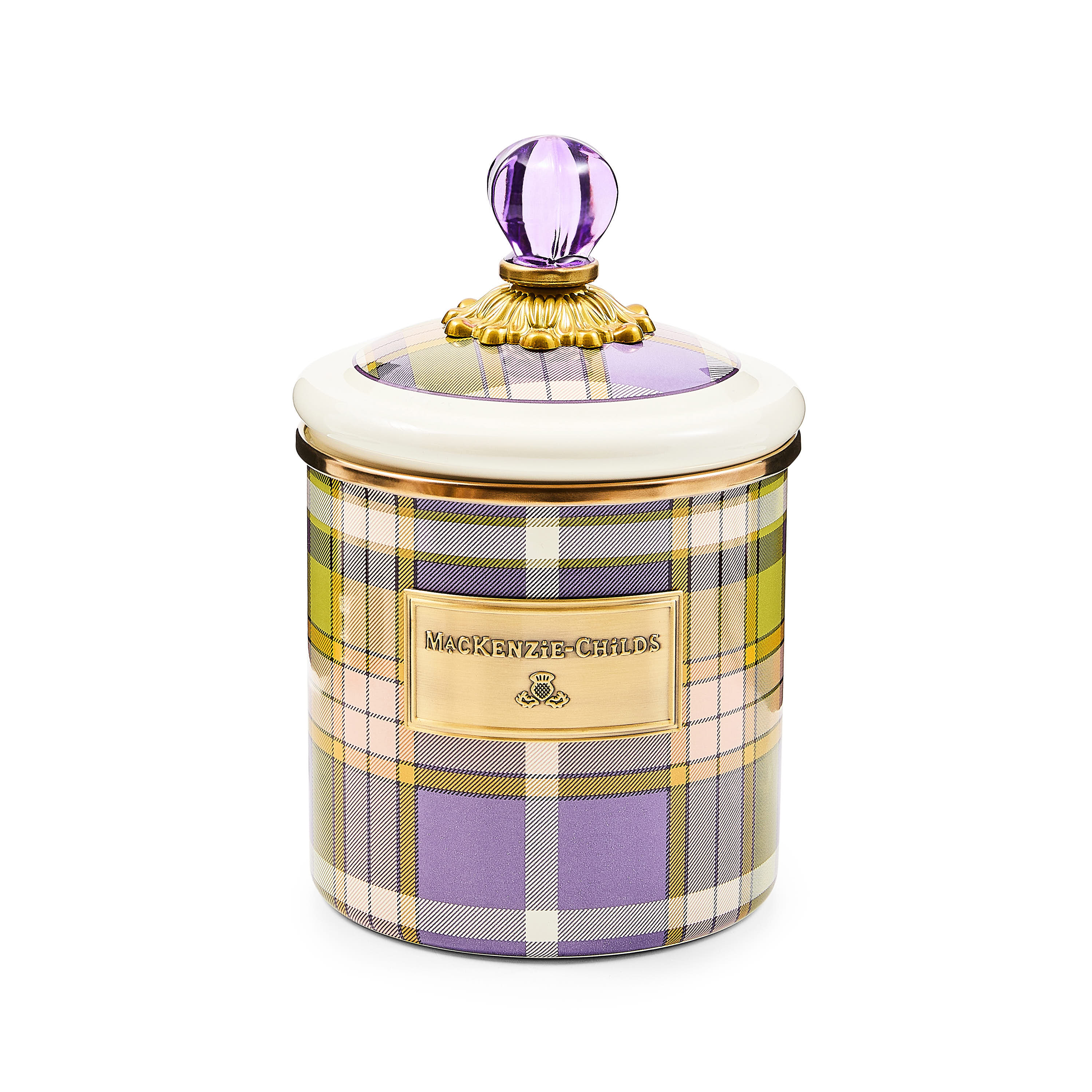 MacKenzie-Childs | Tartan Violet Small Canister