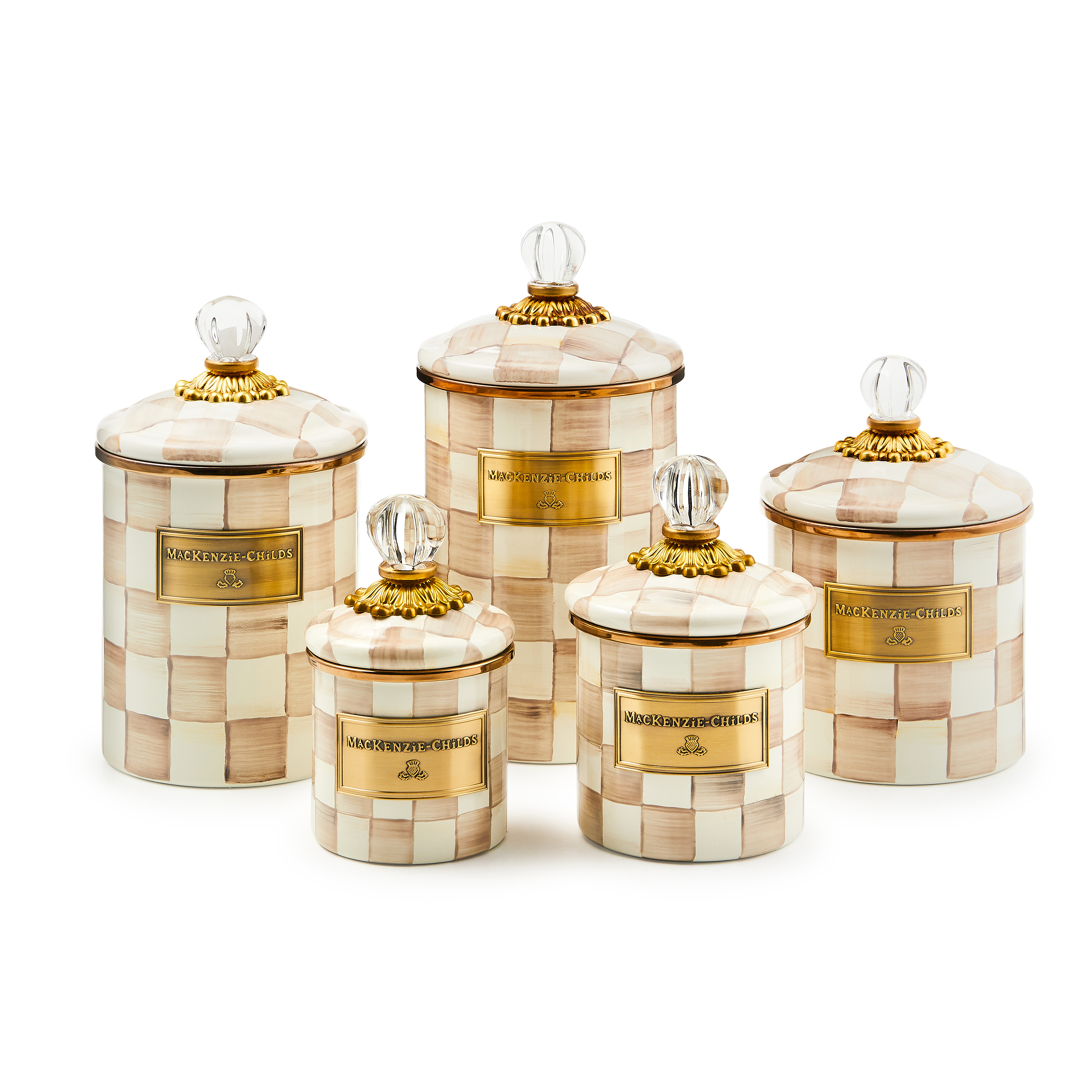 MacKenzie-Childs | Mocha Check Small Canister