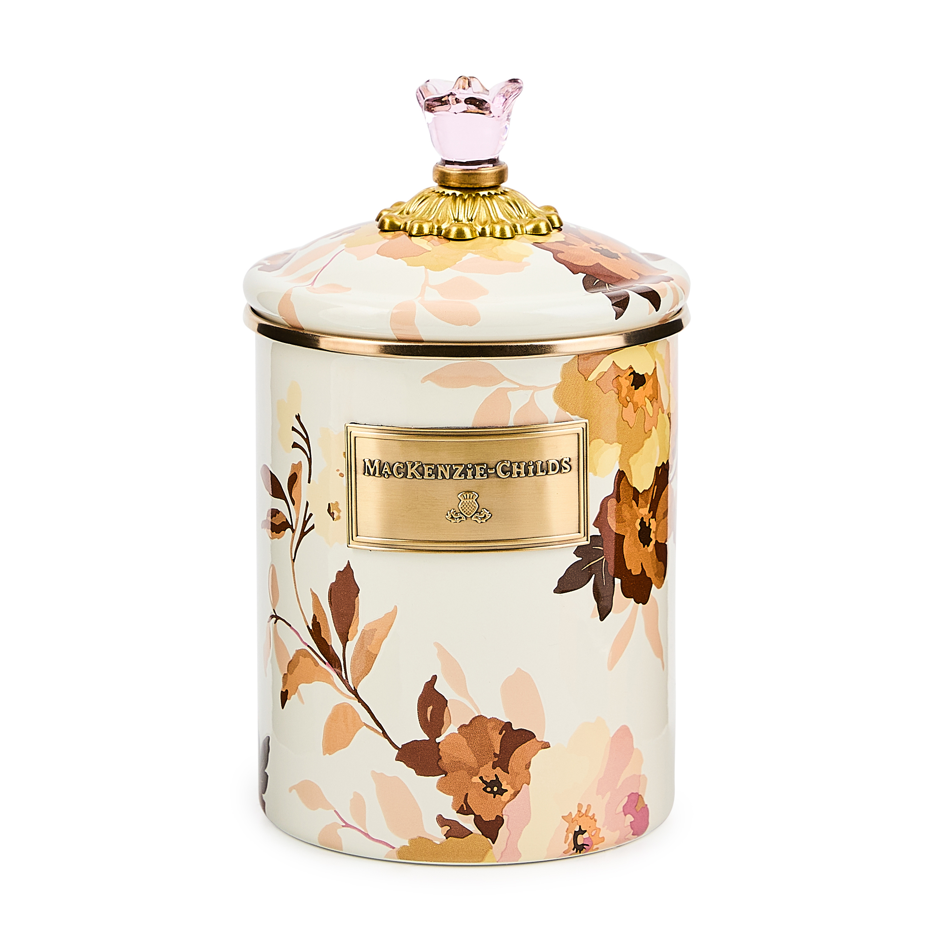 MacKenzie-Childs | Wild Rose White Medium Canister