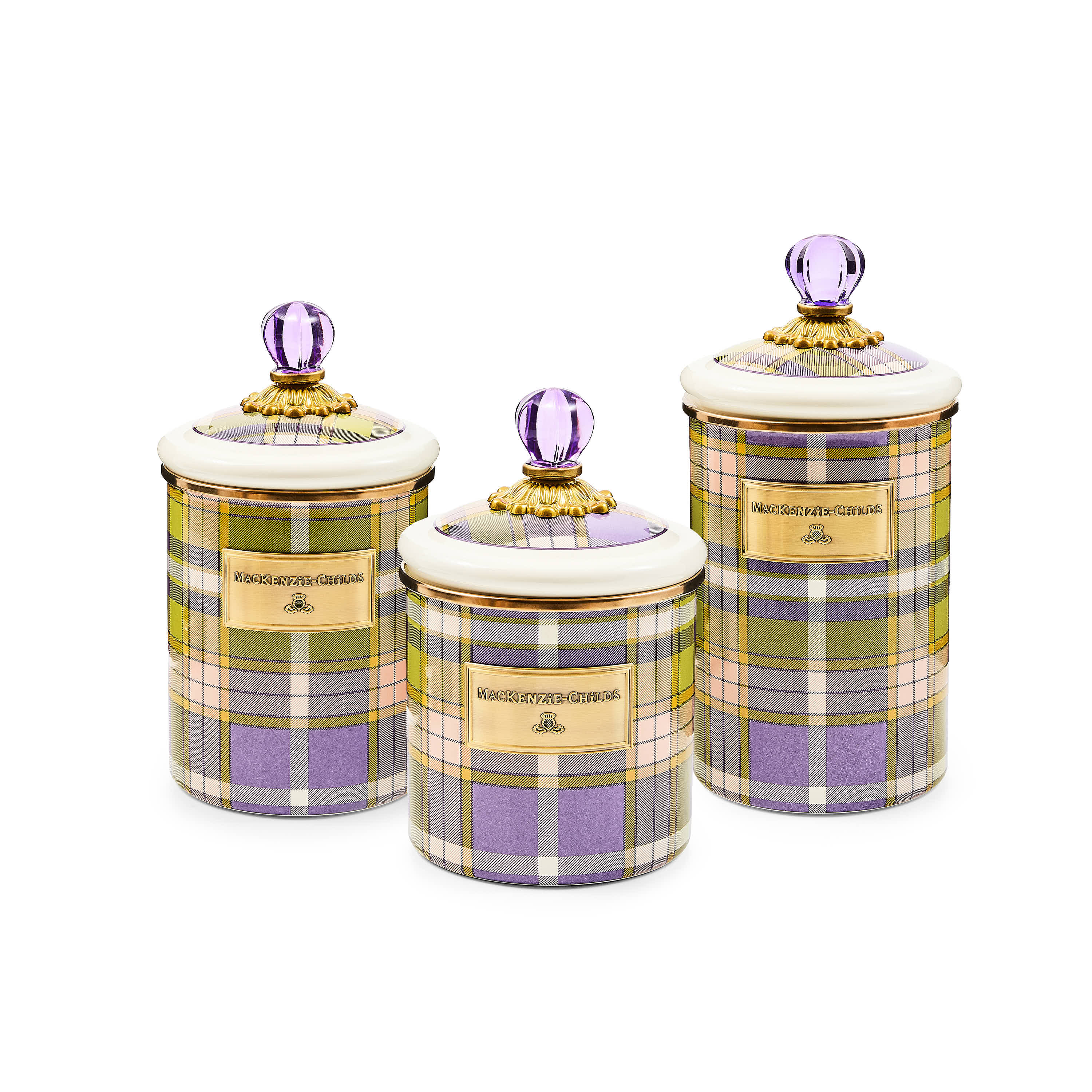 MacKenzie-Childs | Tartan Violet Medium Canister