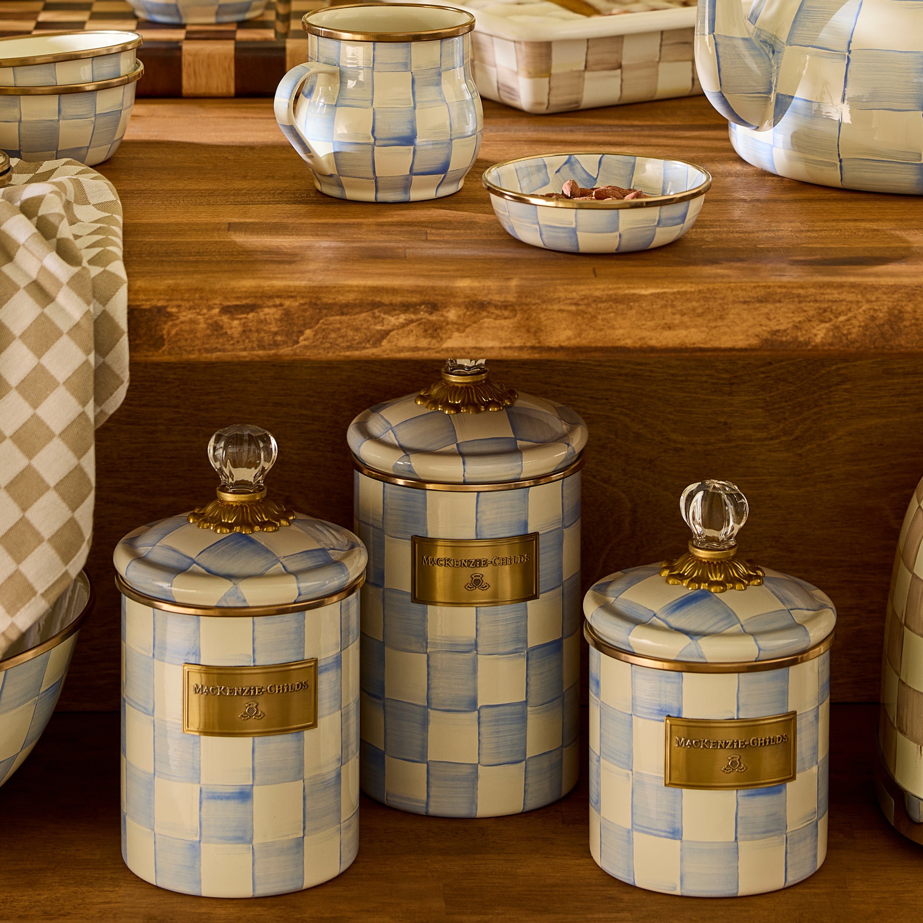 MacKenzie-Childs | Sky Check Medium Canister