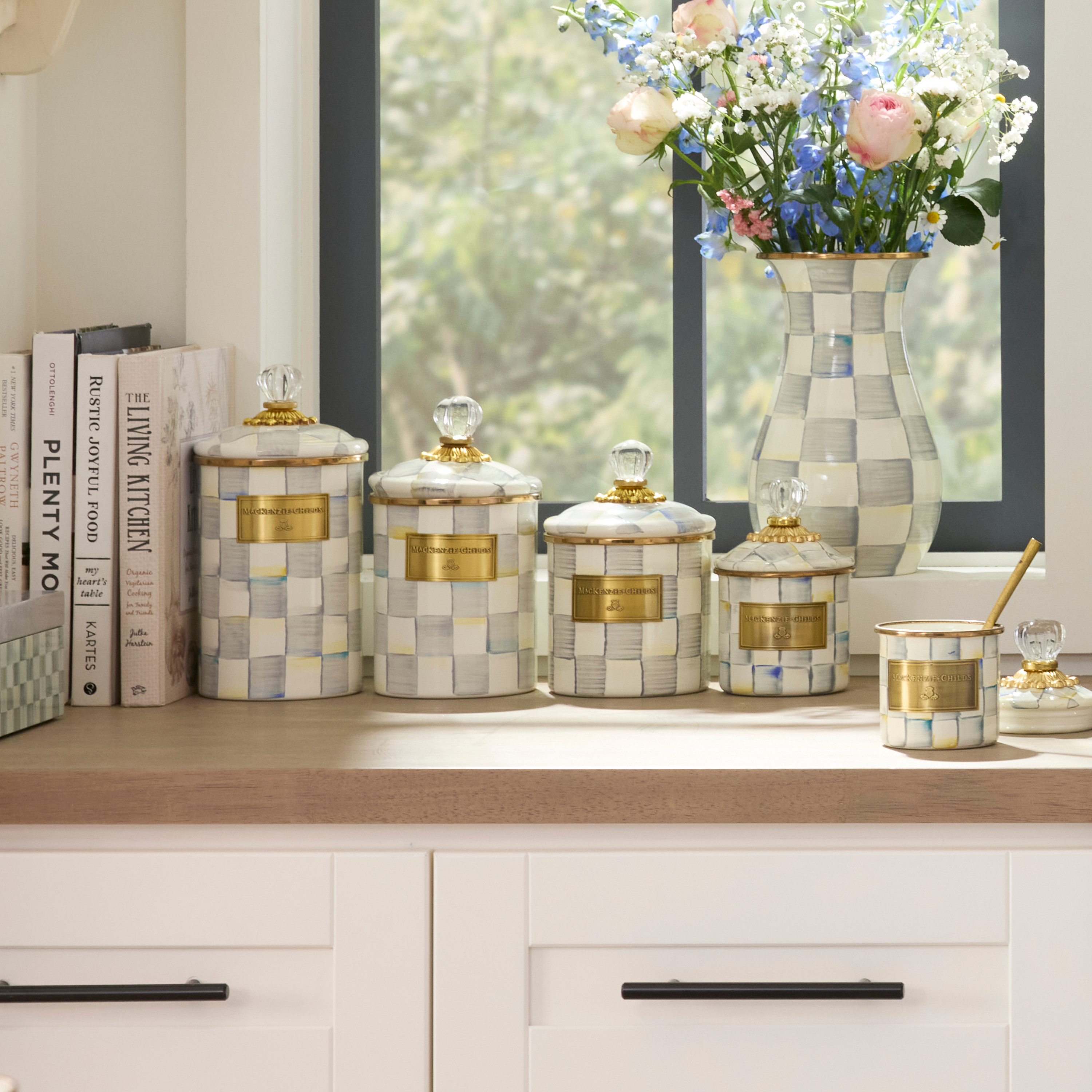 MacKenzie-Childs Sterling Check Canister
