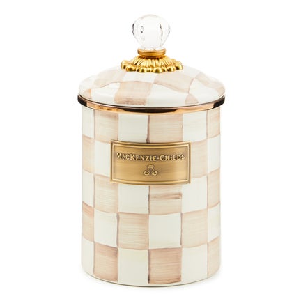 Mocha Check Medium Canister