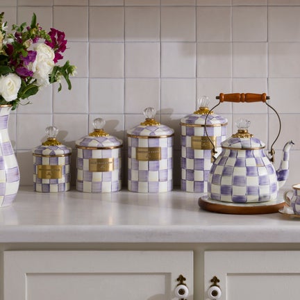 Violet Check Medium Canister
