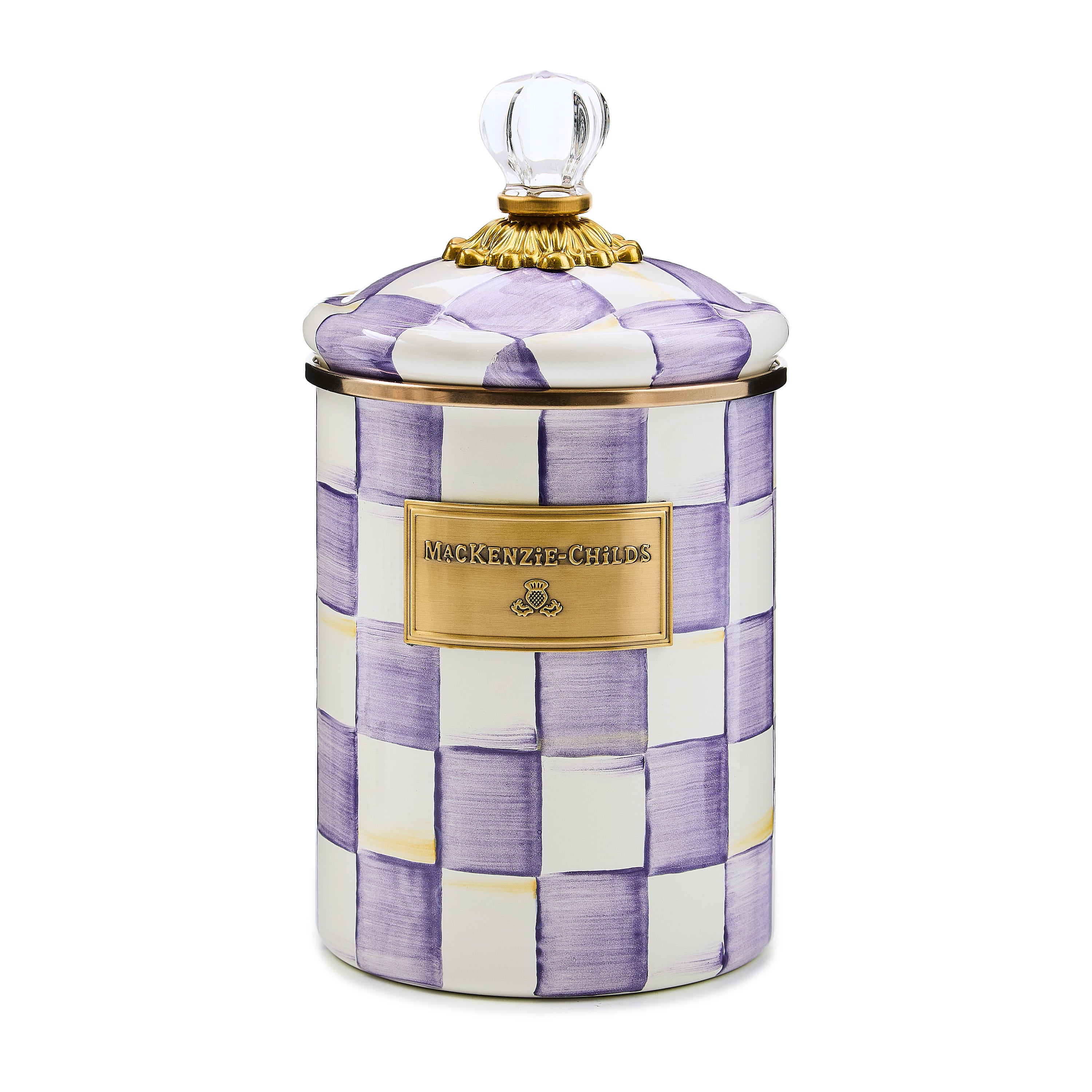 MacKenzie-Childs | Violet Check Medium Canister