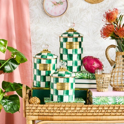 Emerald Check Large Canister